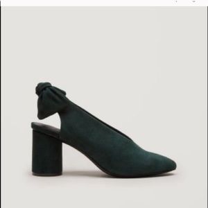 COS forest green slingback heels